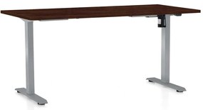 Masă înălțime reglabilă OfficeTech A, 160 x 80 cm, picioare gri, wenge