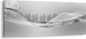 Tablou - Peisaj argintiu (120x50 cm)