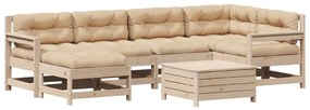 3250936 vidaXL Set mobilier de grădină cu perne, 7 piese, lemn masiv de pin