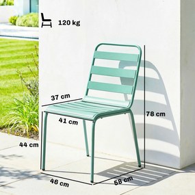 Outsunny Set de 2 Scaune de Grădină Empilabile din Metal pentru Terasă, Balcon, Grădină, Verde | Aosom Romania