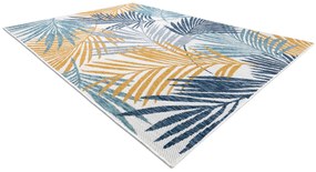 Covor SISAL COOPER frunze de palmier, tropical 22258 ecru / albastru inchis