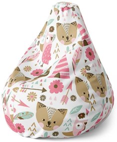 Sac de șezut Pear animăluțe de pădure - pentru copii, colorat