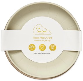 Farfurii pentru copii, bej 2 buc. din silicon ø 18,5 cm Earth – Cam Cam Copenhagen
