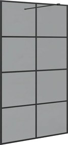 vidaXL Zid de duș walk-in Negru 115 x 195 cm sticlă securizată
