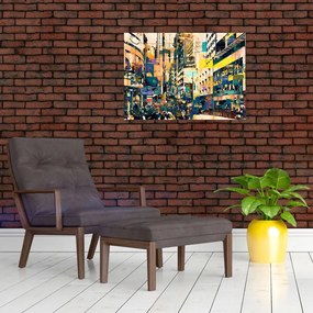 Tablou pe sticlă abstacțiunii pictate (70x50 cm)