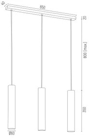 Lustra cu pendule moderna design tubular GOMERA 3 crom