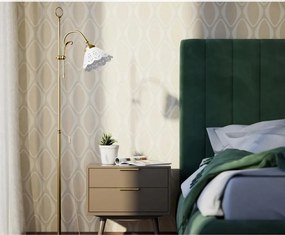 Lampadar din alama si abajur ceramic Zefira