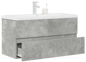 vidaXL Set mobilier de baie, 2 piese, gri beton, lemn compozit
