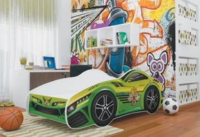 Supermobel Pat pentru copii AUTO + saltea + somieră GRATIS, 70x140, MODEL 04