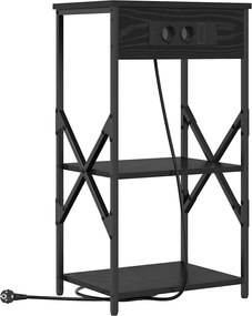 vidaXL Dulap de noapte Stejar Negru 41 x 31 x 76 cm Lemn compozit