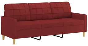 348627 vidaXL Canapea cu 3 locuri, roșu vin, 180 cm, material textil