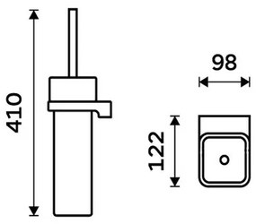 Perie de toaletă de perete NIMCO MAC 29094K-90 MAYA alb/negru mat