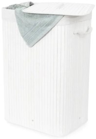 Compactor Coș pentru rufe murdare Bamboo dreptunghiular, alb