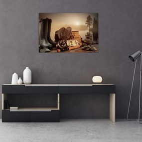 Tablou - Natura moartă, pescuit (90x60 cm)