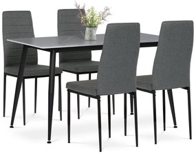 Set de masă Marmură cu blat ceramic și 4 scaune,gri