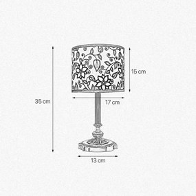 Veioza, Lampa de masa cu abajur elegant Floral Small
