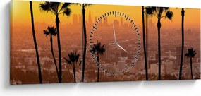 Tablou - Panorama din Los Angeles (cu ceas) (90x30 cm)