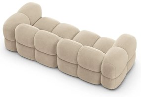 Canapea bej cu tapițerie din catifea 250 cm Loretto – Cosmopolitan Design