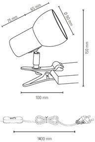 Lampă cu clemă Spot-Light 2224174WK SVENDA 1xE27/60W/230V