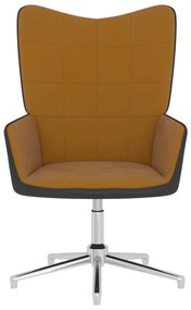 327861 vidaXL Scaun de relaxare, maro, catifea și PVC