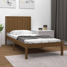 3104401 vidaXL Cadru de pat, maro miere, 90x200 cm, lemn masiv de pin