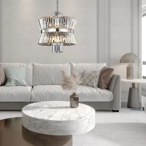 Lustră pe lanț AURELIA 12xE14/40W/230V crom