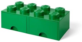 Cutie depozitare cu 2 compartimente LEGO®, verde