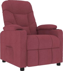 vidaXL Fotoliu de masaj, roșu vin, material textil