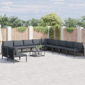 vidaXL Set de canapele pentru grădină 11 pcs Antracit Oțel