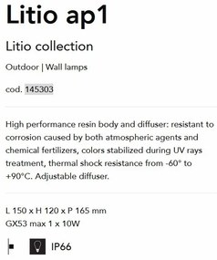 Aplica exterior directionabila IP66 LITIO AP1 BIANCO
