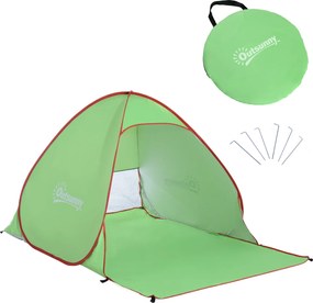 Outsunny Cort pentru Plajă cu Protecție UV 30+, Fereastră și Geantă de Transport, 200x150x119 cm, Verde | Aosom Romania