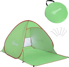 Outsunny Cort pentru Plajă cu Protecție UV 30+, Fereastră și Geantă de Transport, 200x150x119 cm, Verde | Aosom Romania