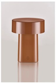 Veioză maro coniac LED din plastic (înălțime 18 cm) Oblong – Zone