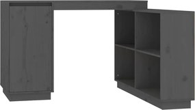 vidaXL Birou, gri, 110x50x75 cm, lemn masiv de pin