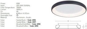 Plafoniera LED dimabil design modern Denur alb