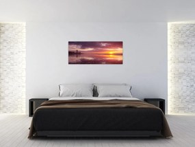 Tablou -  Plajă la apus de soare (120x50 cm)