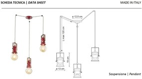 Lustra cu 3 pendule design retro realizata manual din ceramica URBAN