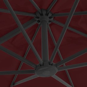 Umbrela in consola cu stalp de aluminiu, rosu bordo, 400x300 cm Rosu bordo, 400 x 300 cm
