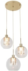 Rabalux Philana lampă suspendată 3x60 W transparent-auriu 6496