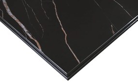 MIRABELLE -MASA BLAT DREPTUNGHIULAR NEGRU CU AURIU MAT EXTENSIBILA-PICIOR METALIC BRONZ 180 cm/ 90 cm