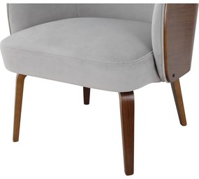 Fotoliu gri cu tapițerie din catifea Haruko - Støraa