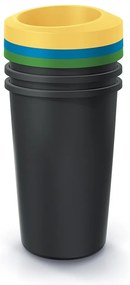 Set pubele pentru deseuri sortate, rotunde, 3 x 45 l, colorate