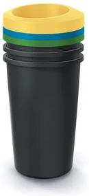 Set pubele pentru deseuri sortate, rotunde, 3 x 45 l, colorate