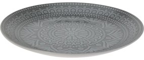 Farfurie întinsă din gresie Ethnic, diam 27 cm,gri
