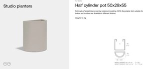 Set de 2 Ghivece plante design decorativ exterior/interior Half cylinder pot 50x29x55cm