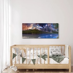 Tablou cu lac și munți (120x50 cm)