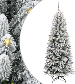 vidaXL Brad de Crăciun artificial cu 150 LED cu suport Alb 150 cm