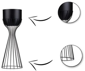 Ghiveci metalic de flori LOFT 46x20 cm negru