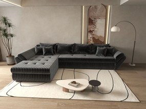 Colțar extensibil dumonde cu ladă de depozitare si sezut confortabil din spuma high-density, Loana XL Ambience Gri 335x185 cm