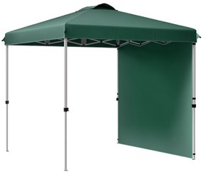 Outsunny Cort Pliabil de Grădină de 2,5x2,5 m cu Înălțime Reglabilă Anti-UV cu 1 Perete Lateral și Săculeți cu Nisip Verde | Aosom Romania